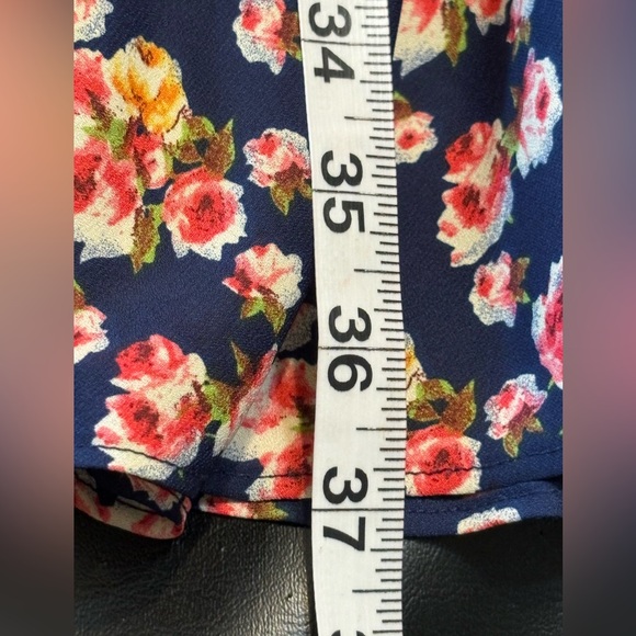 Betsey Johnson Lined Navy Floral V-Neck Midi Dress size 6 - Picture 14 of 14